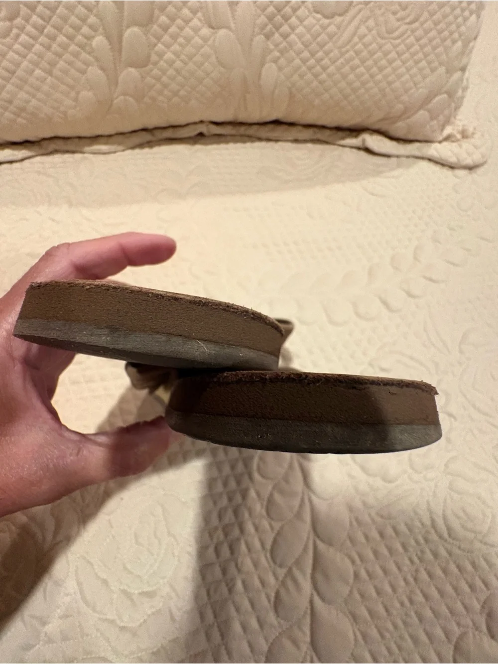 Men's Rainbow brand Brown Leather Flip Flops - Casual Sandals M8 W9.5